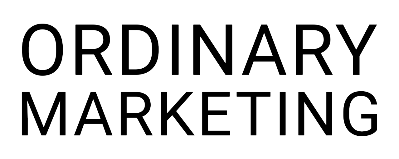 Ordinary marketing logo, which is the words Ordinary marketing in plain text on a white background.